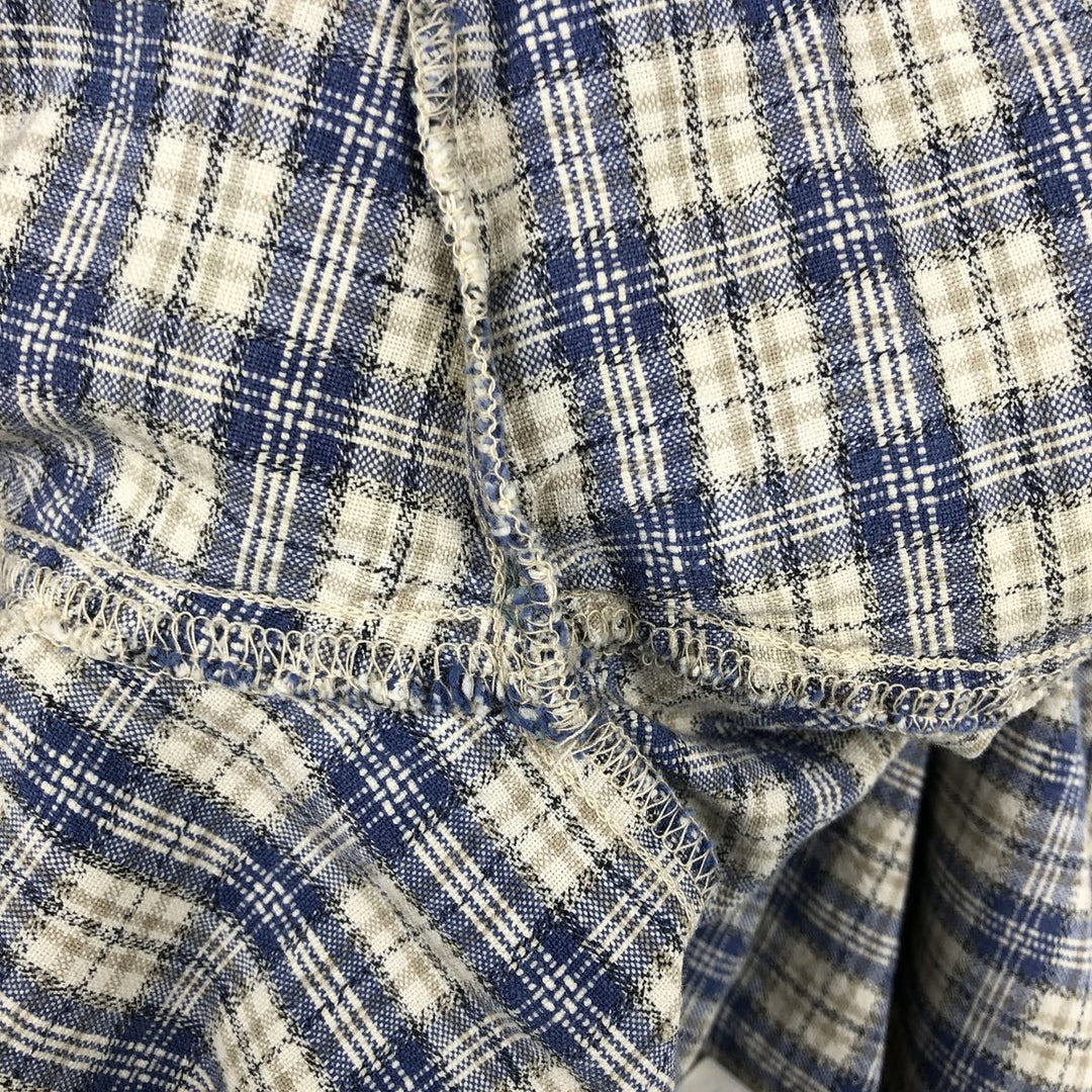 Vintage 90'S Levi's Check Pattern Long Sleeve Button-Down Check Shirt, Men's Size L cotton Beige type Vintage Second Hand