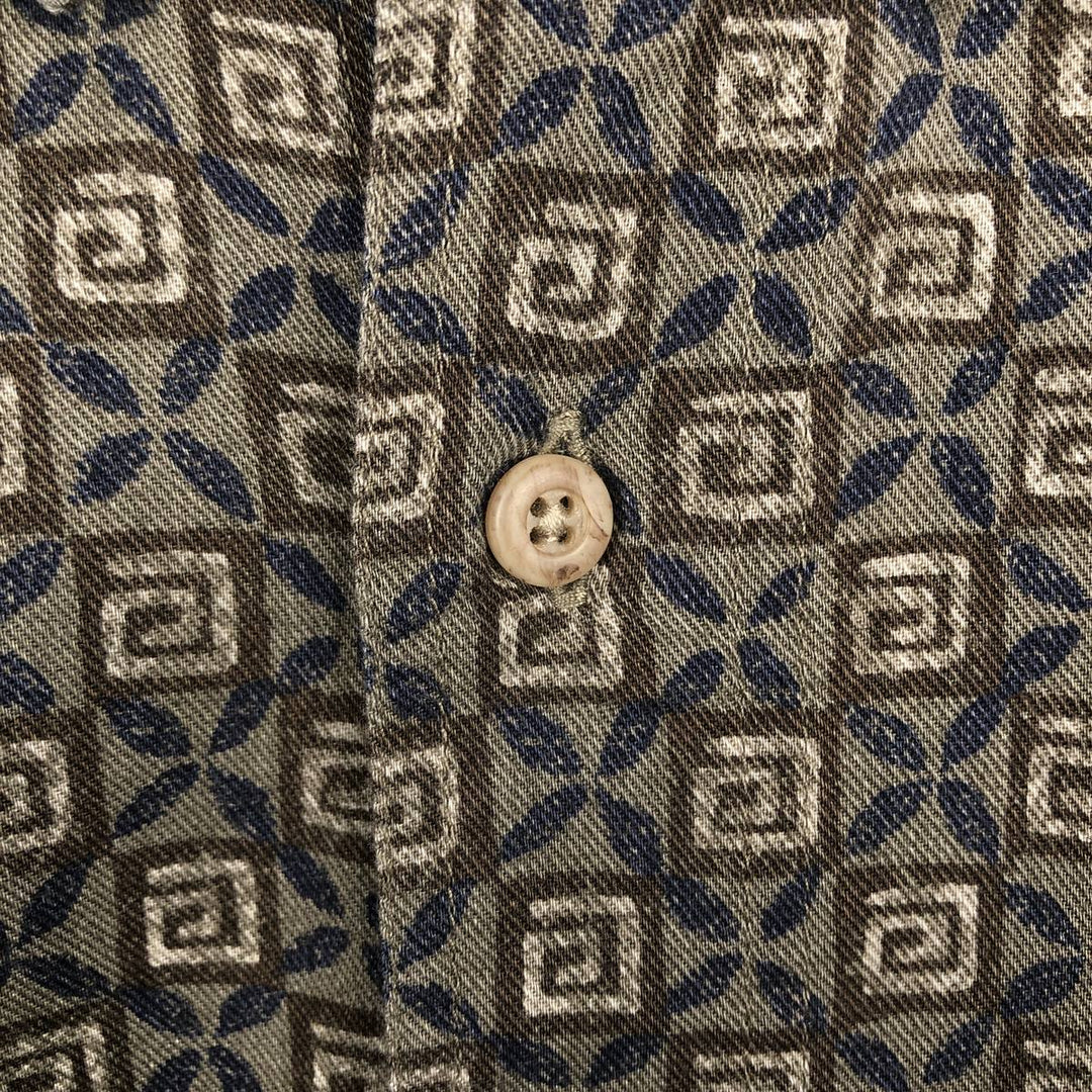 2000'S WOOLRICH all-over print long-sleeved button-down shirt, men's size XL cotton navy blue type Vintage Second Hand