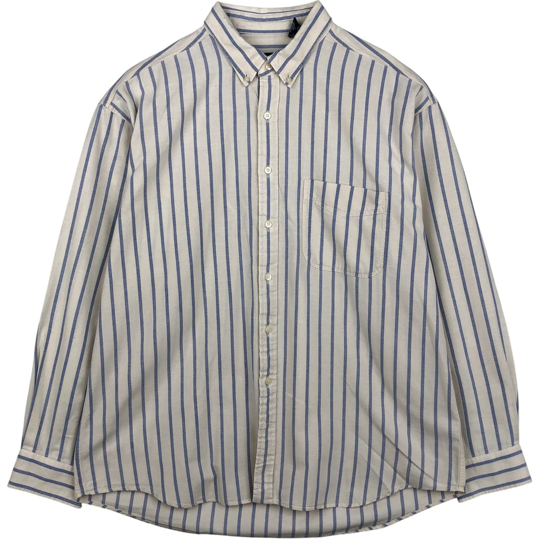 90'S Vintage GAP Long Sleeve Button-Down Striped Shirt, Made in Canada, Men's Size XL cotton white type Vintage Second Hand