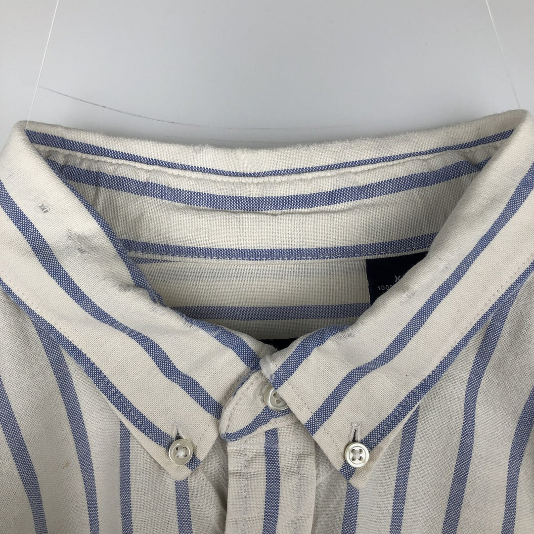 90'S Vintage GAP Long Sleeve Button-Down Striped Shirt, Made in Canada, Men's Size XL cotton white type Vintage Second Hand