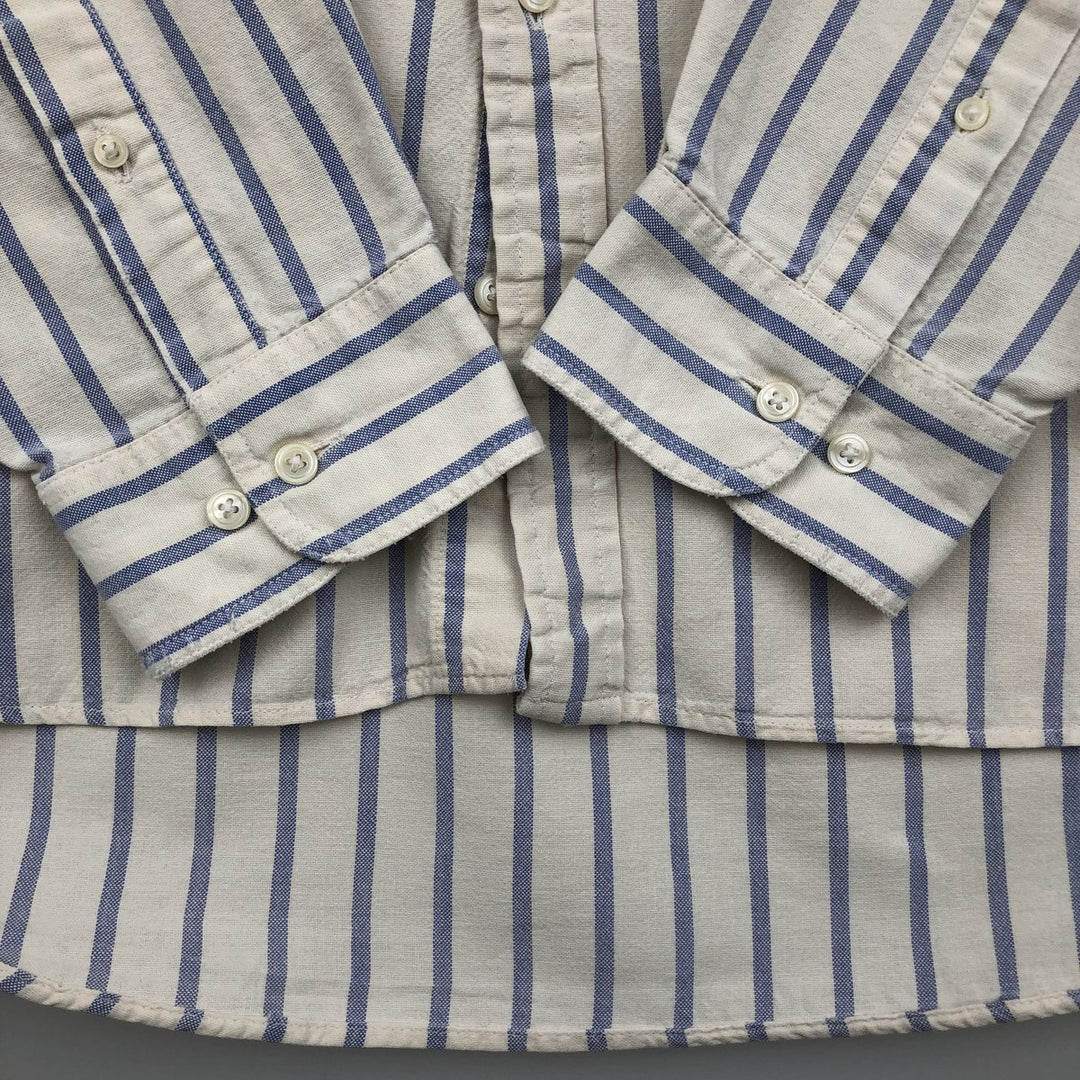 90'S Vintage GAP Long Sleeve Button-Down Striped Shirt, Made in Canada, Men's Size XL cotton white type Vintage Second Hand