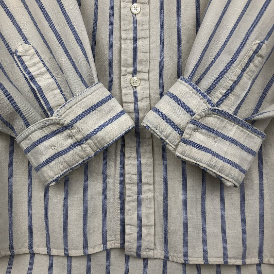 90'S Vintage GAP Long Sleeve Button-Down Striped Shirt, Made in Canada, Men's Size XL cotton white type Vintage Second Hand