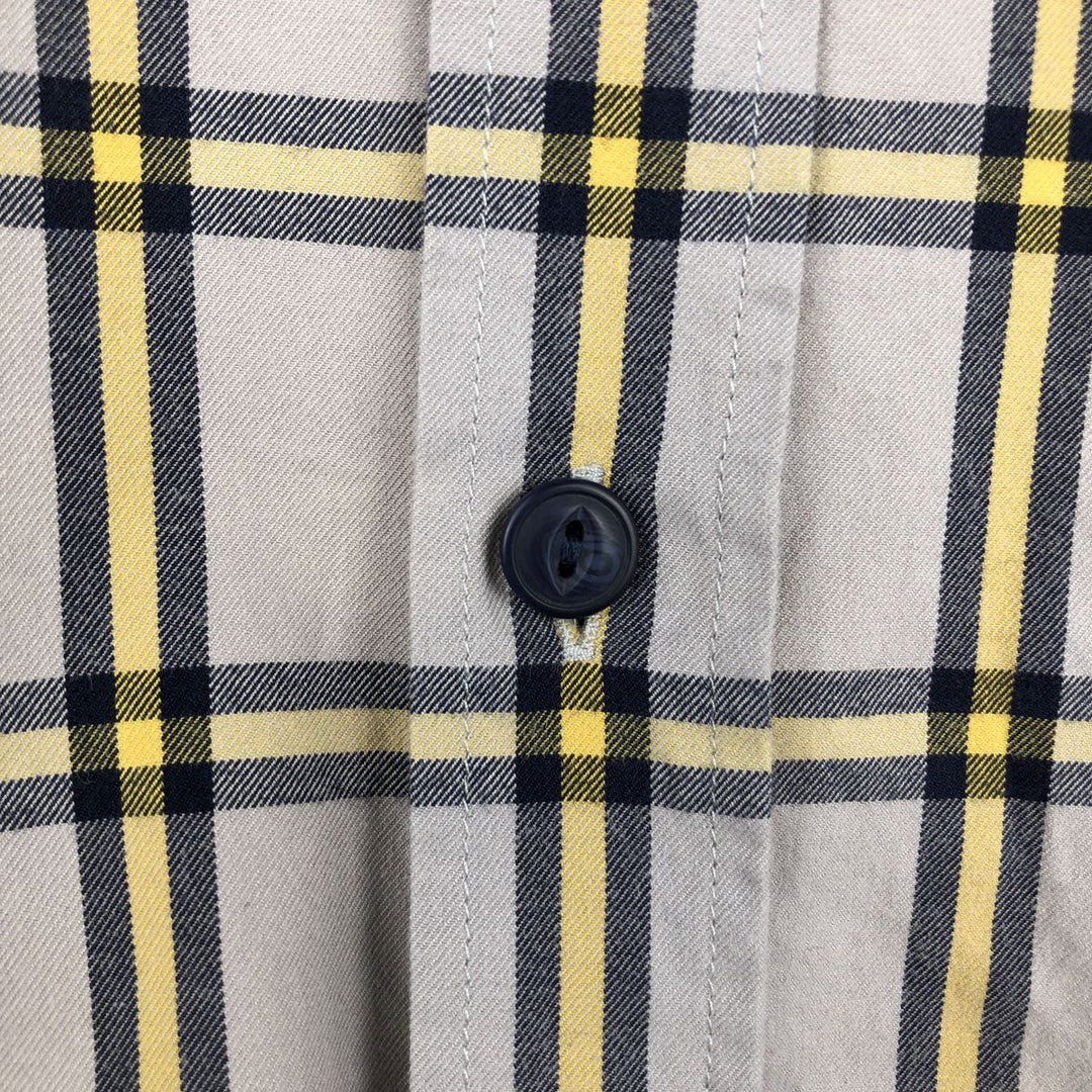Lacoste Slim Fit Long Sleeve Button-Down Check Shirt, Men's Size Medium cotton gray type Vintage Second Hand