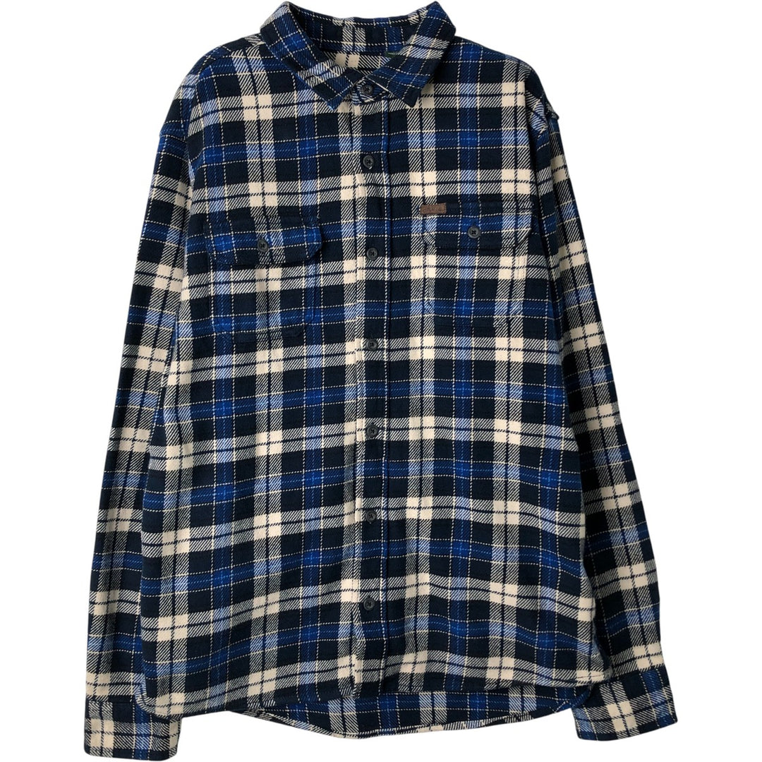 ORVIS Long Sleeve Flannel Check Shirt, Men's Size L cotton blue type Vintage Second Hand