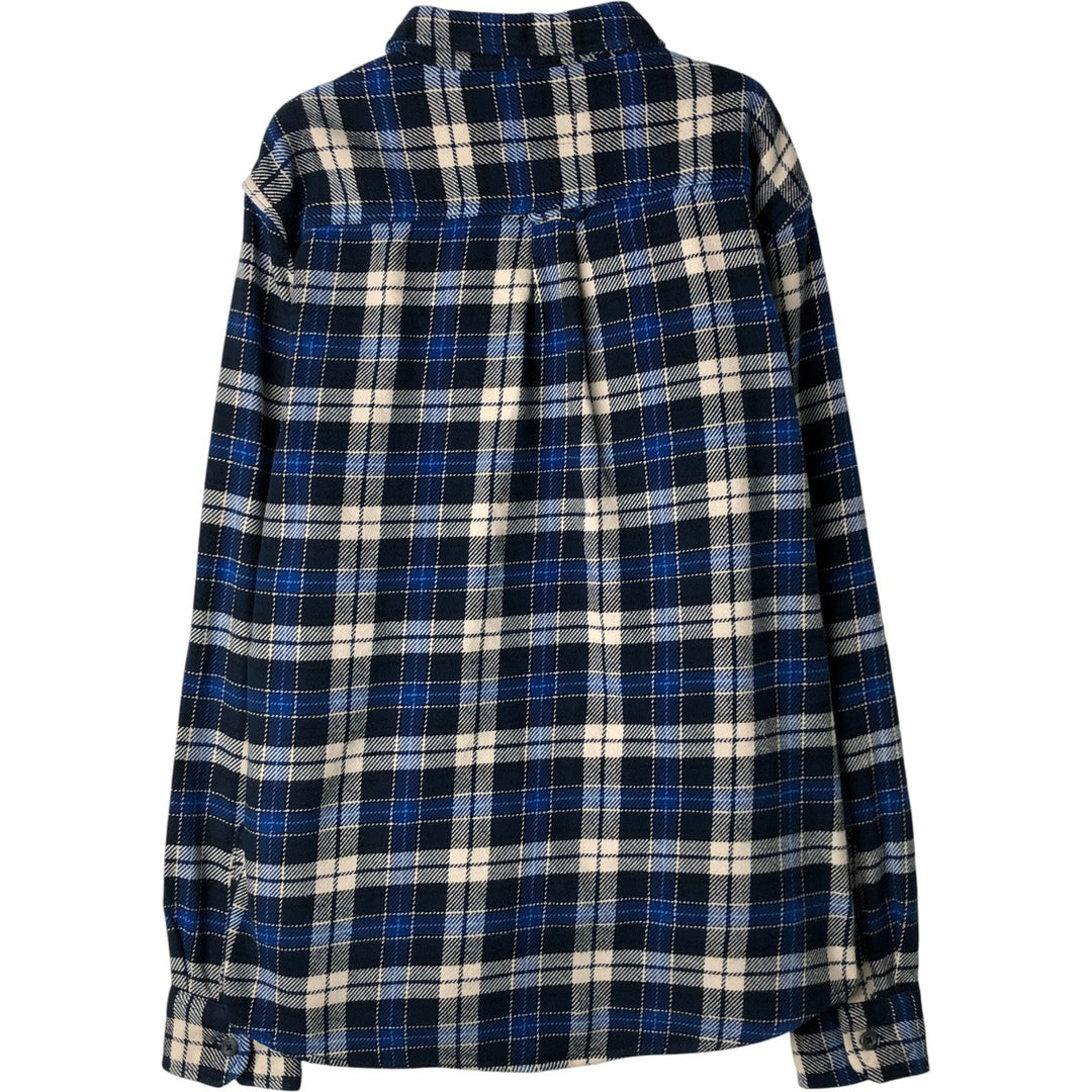 ORVIS Long Sleeve Flannel Check Shirt, Men's Size L cotton blue type Vintage Second Hand