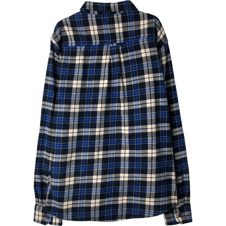 ORVIS Long Sleeve Flannel Check Shirt, Men's Size L cotton blue type Vintage Second Hand