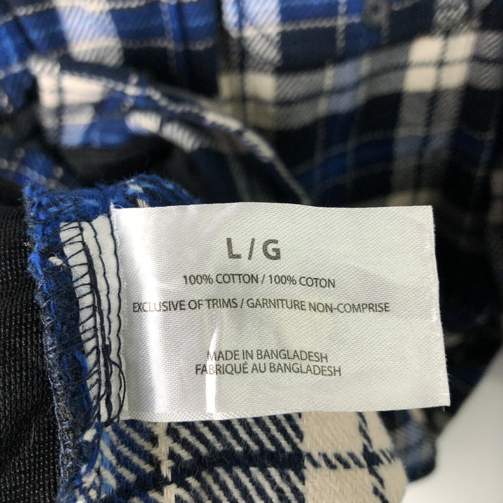 ORVIS Long Sleeve Flannel Check Shirt, Men's Size L cotton blue type Vintage Second Hand