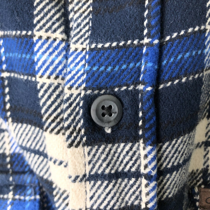 ORVIS Long Sleeve Flannel Check Shirt, Men's Size L cotton blue type Vintage Second Hand
