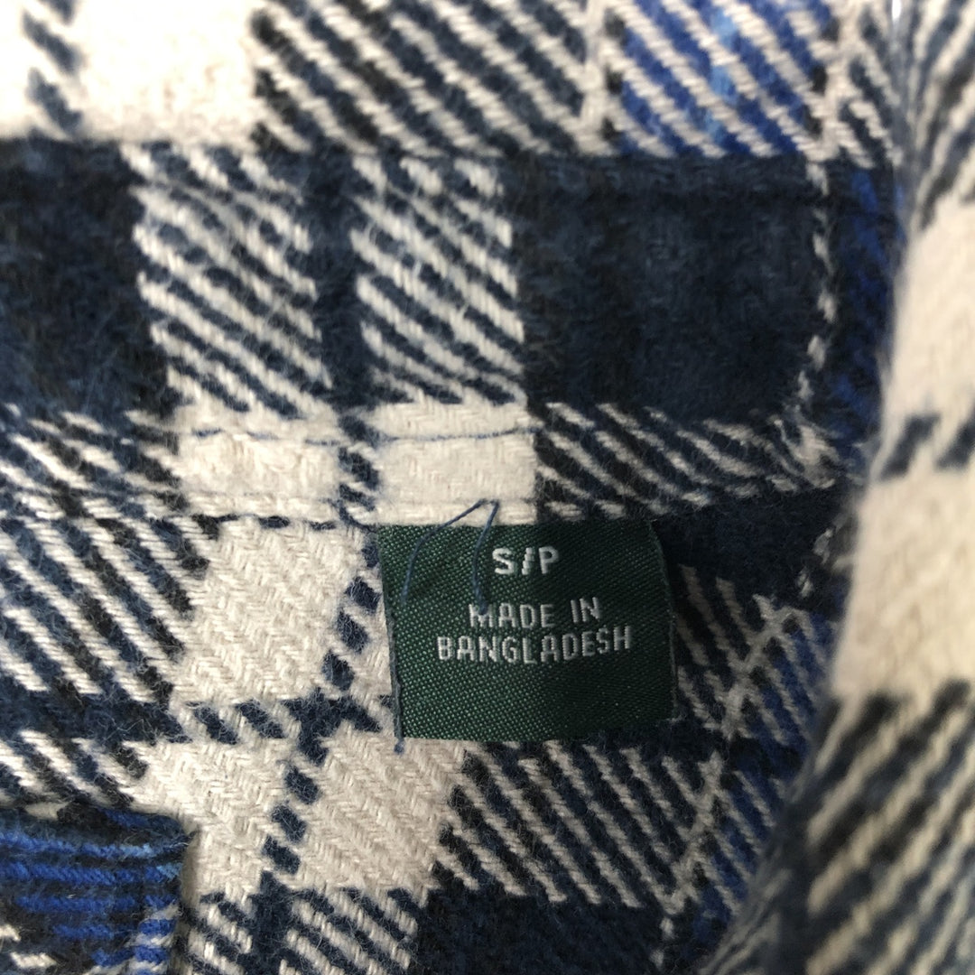 Orvis long-sleeved flannel check shirt, men's size S cotton blue type Vintage Second Hand