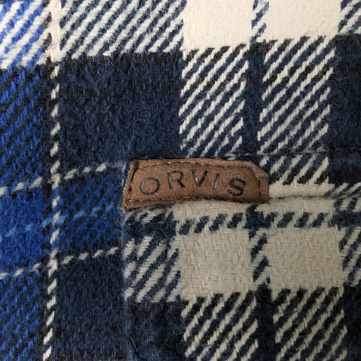 Orvis long-sleeved flannel check shirt, men's size S cotton blue type Vintage Second Hand