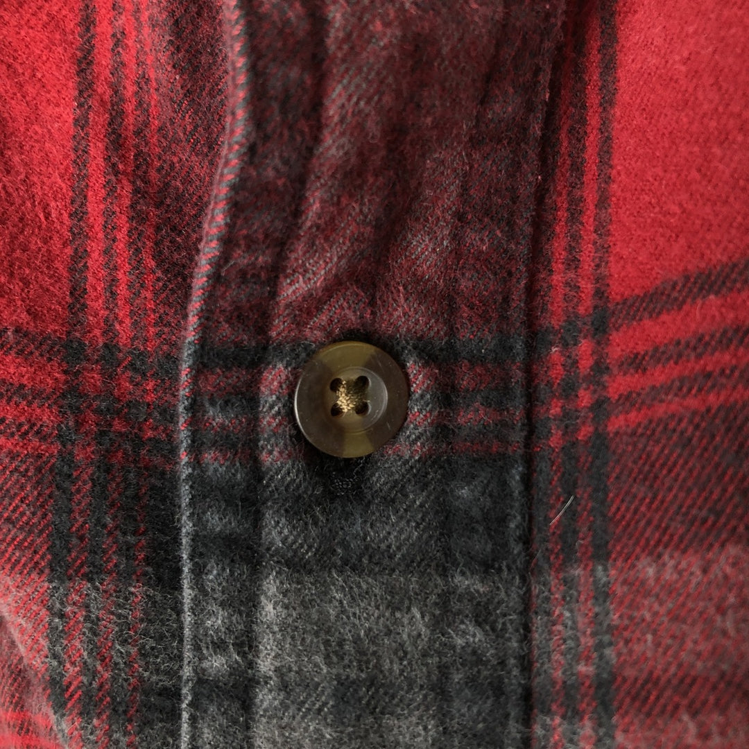 Carhartt ORIGINAL FIT long sleeve flannel check shirt, men's size L cotton red type Vintage Second Hand