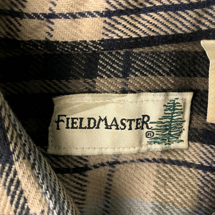Fieldmaster FIELDMASTER Long Sleeve Flannel Check Shirt, Men's XL cotton navy blue type Vintage Second Hand