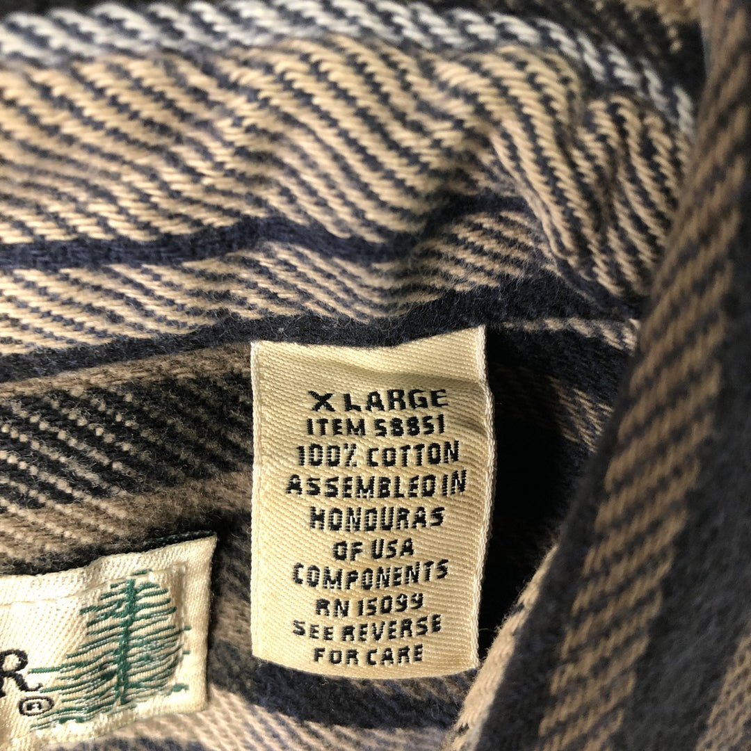 Fieldmaster FIELDMASTER Long Sleeve Flannel Check Shirt, Men's XL cotton navy blue type Vintage Second Hand