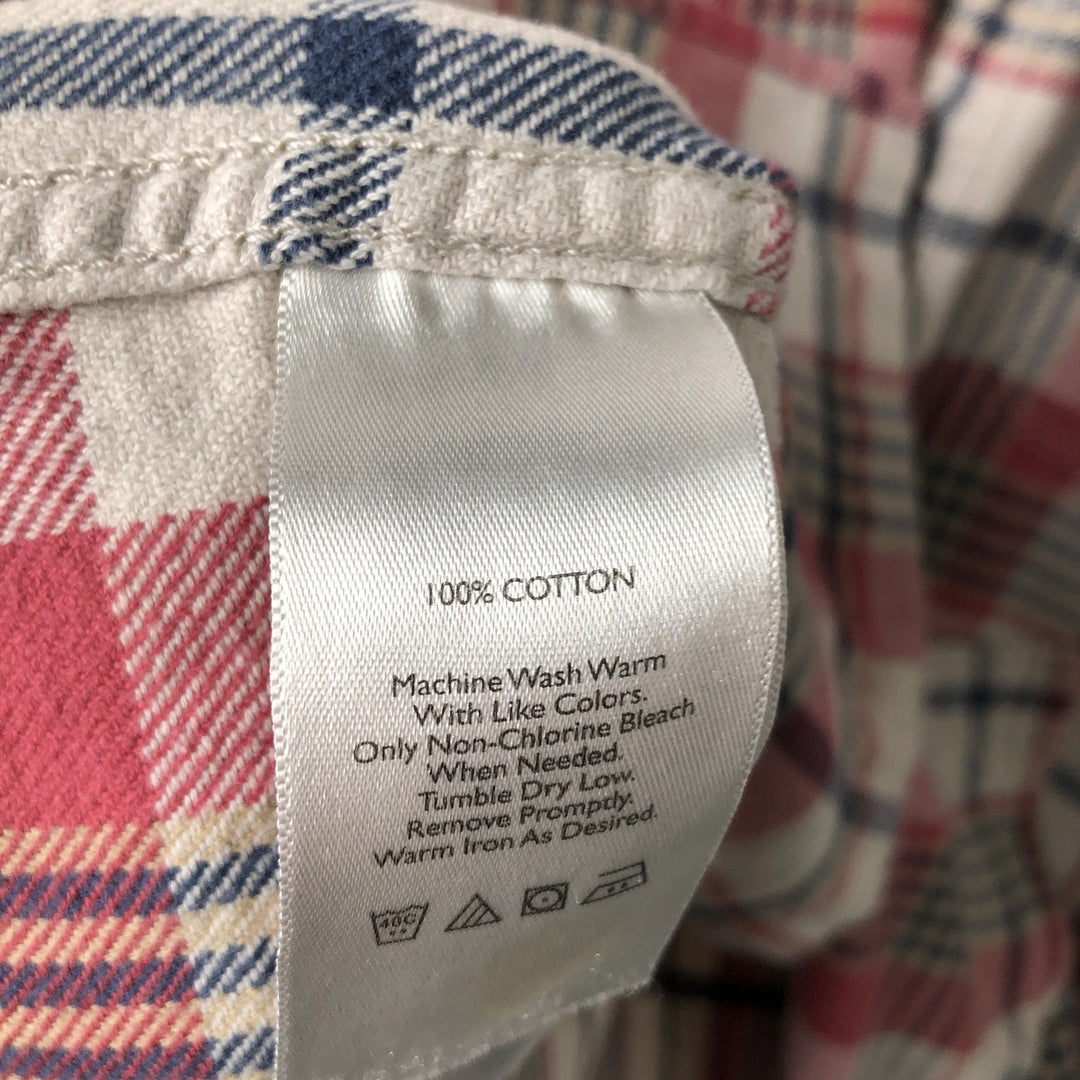 Eddie Bauer Classic Fit Long Sleeve Light Flannel Check Shirt, Men's Size Medium cotton white type Vintage Second Hand