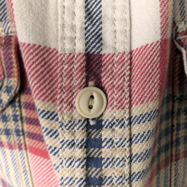 Eddie Bauer Classic Fit Long Sleeve Light Flannel Check Shirt, Men's Size Medium cotton white type Vintage Second Hand