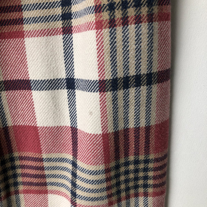 Eddie Bauer Classic Fit Long Sleeve Light Flannel Check Shirt, Men's Size Medium cotton white type Vintage Second Hand