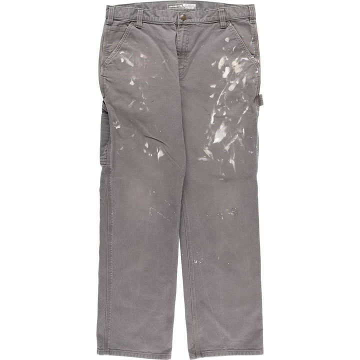 Carhartt Relaxed Fit Painted Duck Painter Pants, Men's, Size 37 cotton gray type Vintage Second Hand