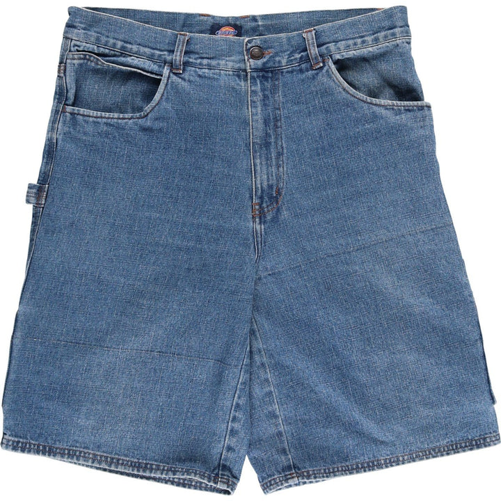 Dickies denim painter shorts, half pants, men's size w34 cotton blue type Vintage Second Hand