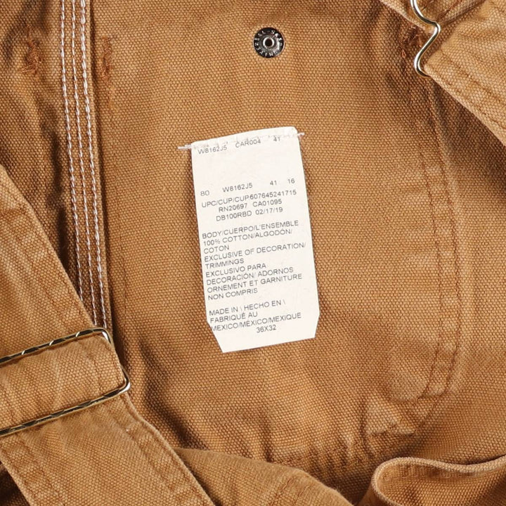 Dickies Duck Overalls Men's Size W38 cotton brown type Vintage Second Hand