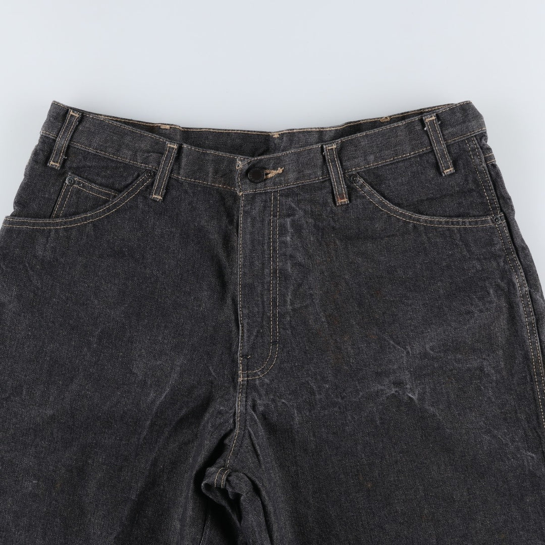 Dickies Black Denim Shorts, Half Pants, Men's, W37 cotton black type Vintage Second Hand