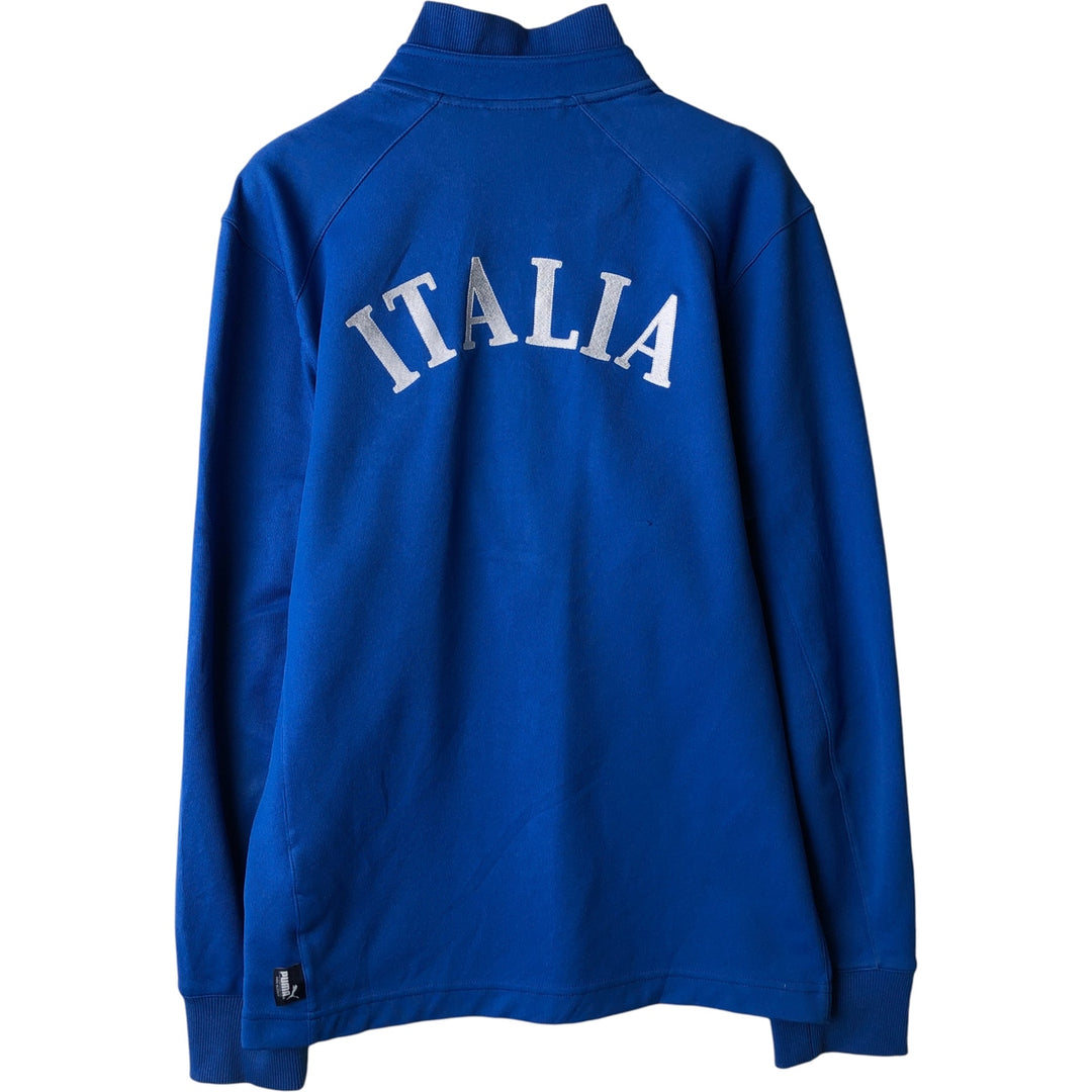 90s-00'S Vintage Puma Italy National Team Half-Zip Jersey Pullover, Men's Size Medium polyester blue type Vintage Second Hand