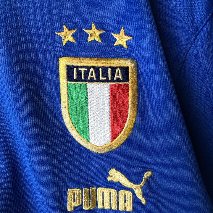 90s-00'S Vintage Puma Italy National Team Half-Zip Jersey Pullover, Men's Size Medium polyester blue type Vintage Second Hand