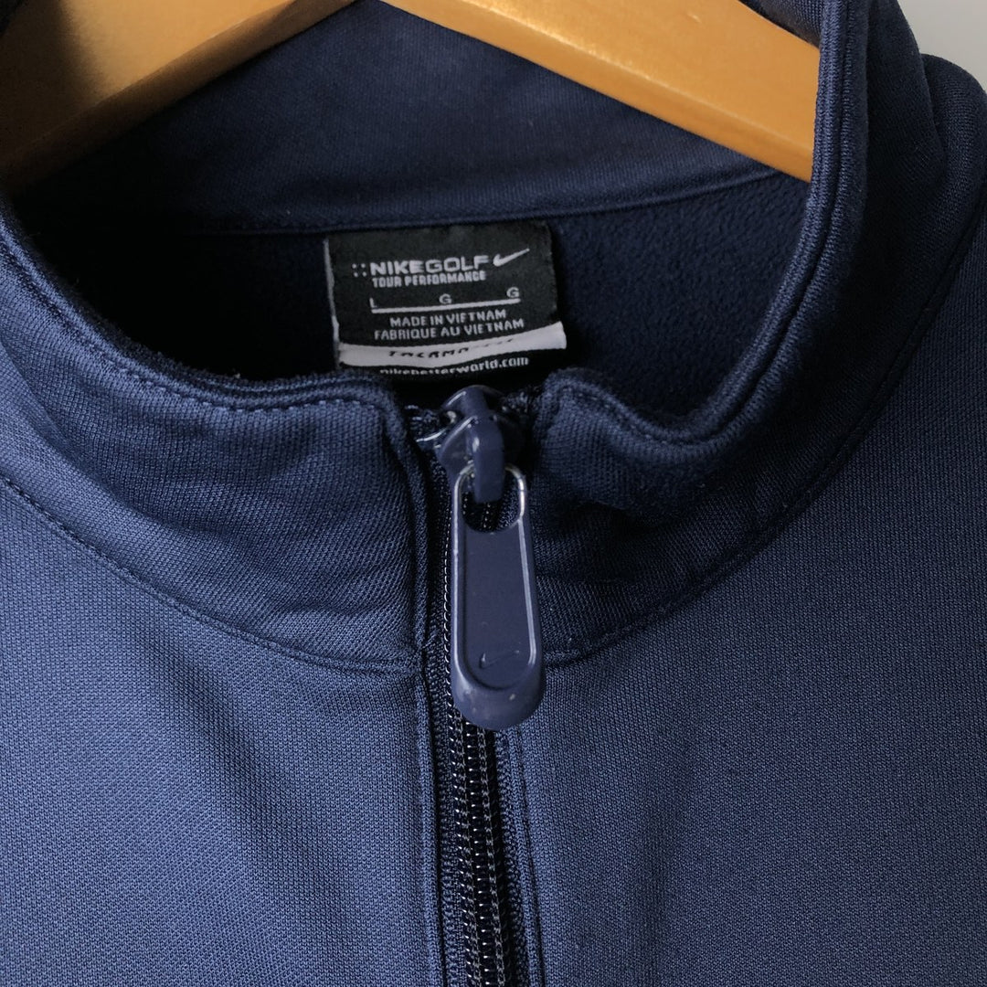 Nike THERMA-FIT Golf Track Jacket, Men's Size L polyester navy blue type Vintage Second Hand