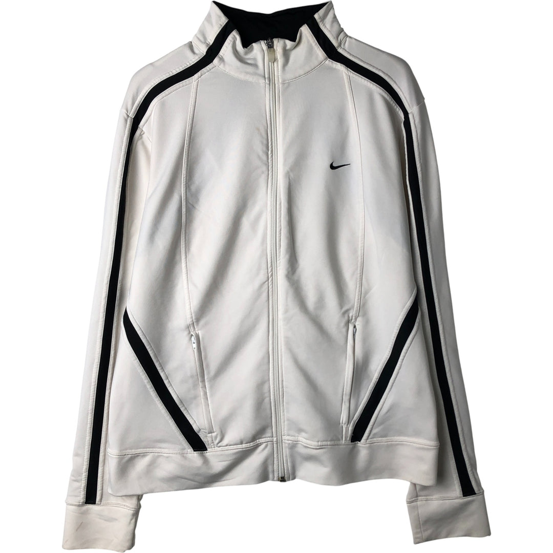 2000'S Nike Jersey Track Jacket, Women's, Size XL polyester pale white type Vintage Second Hand