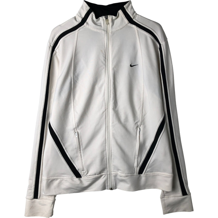 2000'S Nike Jersey Track Jacket, Women's, Size XL polyester pale white type Vintage Second Hand