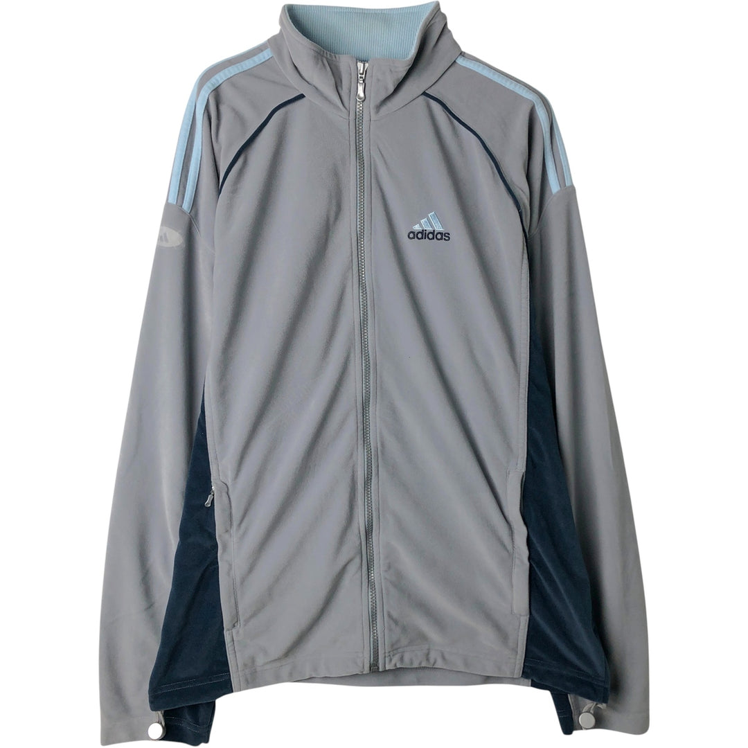 00'S adidas Velour Jersey Track Jacket Men's M size polyester gray type Vintage Second Hand