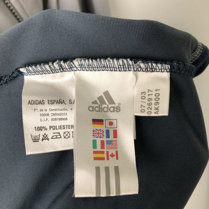 00'S adidas Velour Jersey Track Jacket Men's M size polyester gray type Vintage Second Hand