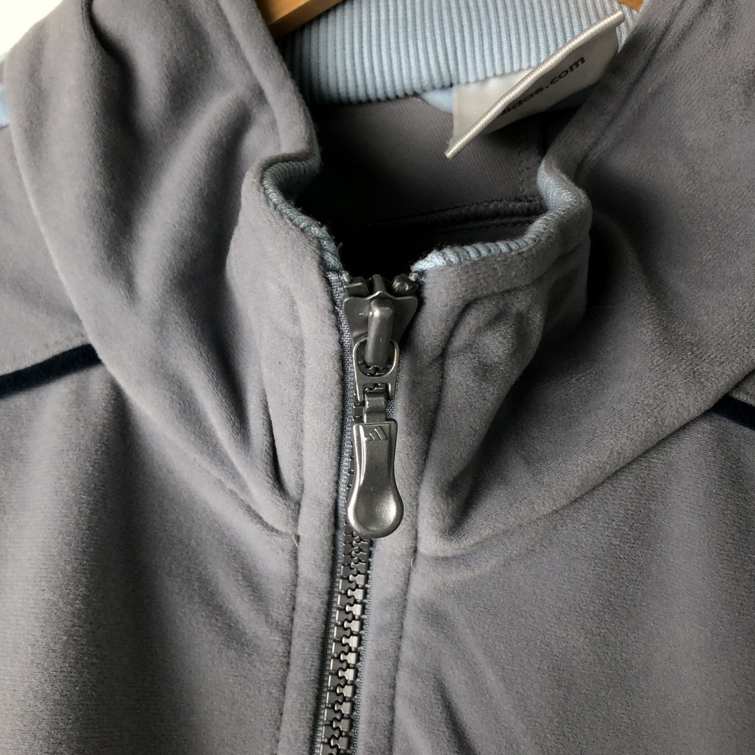 00'S adidas Velour Jersey Track Jacket Men's M size polyester gray type Vintage Second Hand