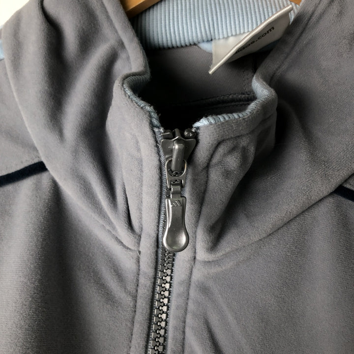 00'S adidas Velour Jersey Track Jacket Men's M size polyester gray type Vintage Second Hand
