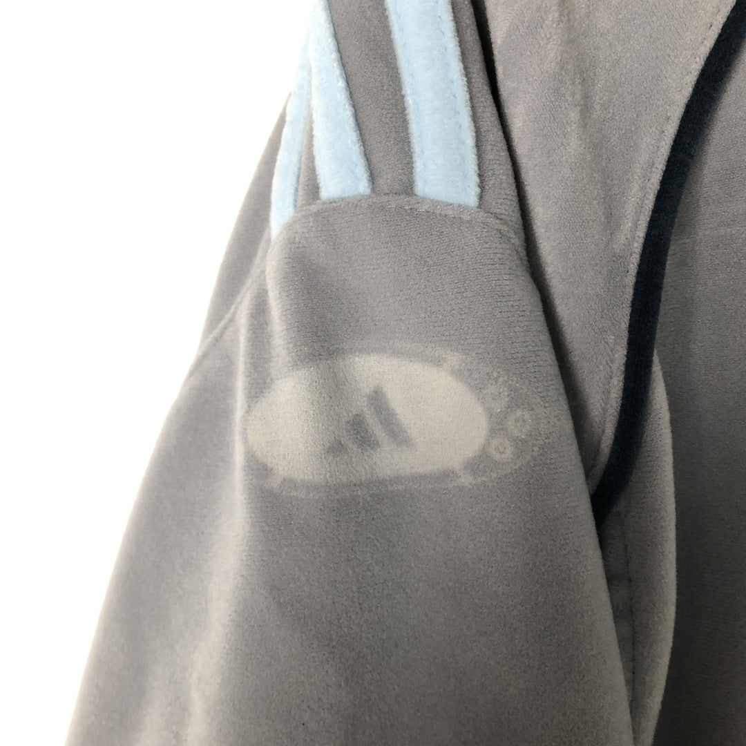 00'S adidas Velour Jersey Track Jacket Men's M size polyester gray type Vintage Second Hand