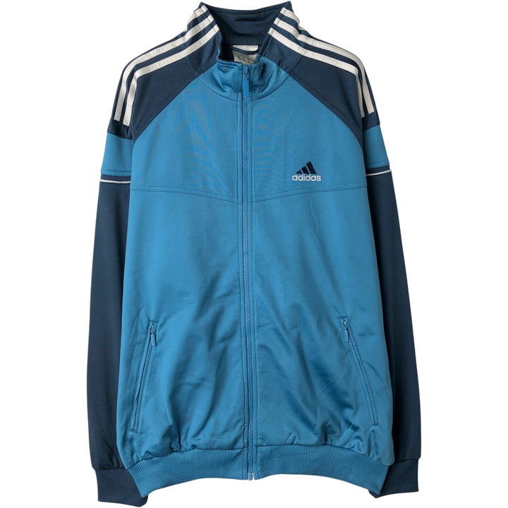 00'S adidas back logo jersey track jacket men's size L polyester blue type Vintage Second Hand