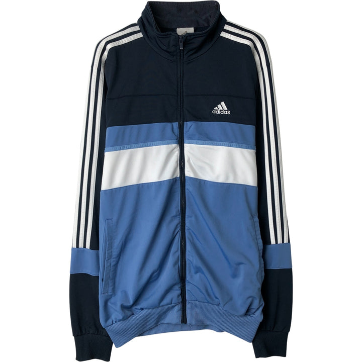 00'S adidas jersey track jacket, men's size M polyester navy blue type Vintage Second Hand