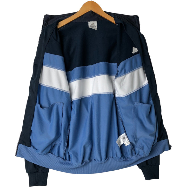 00'S adidas jersey track jacket, men's size M polyester navy blue type Vintage Second Hand
