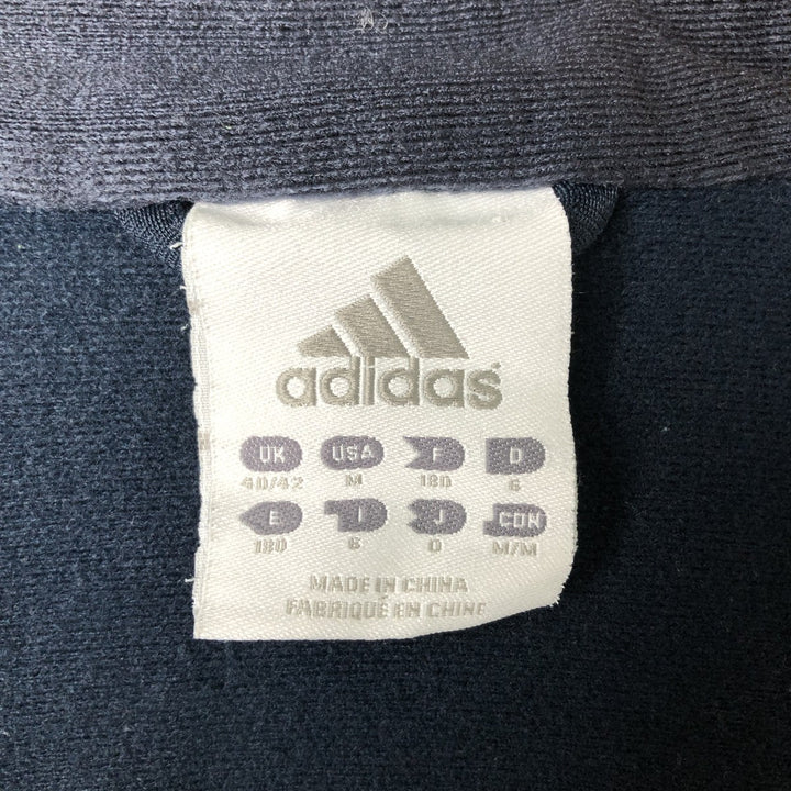 00'S adidas jersey track jacket, men's size M polyester navy blue type Vintage Second Hand