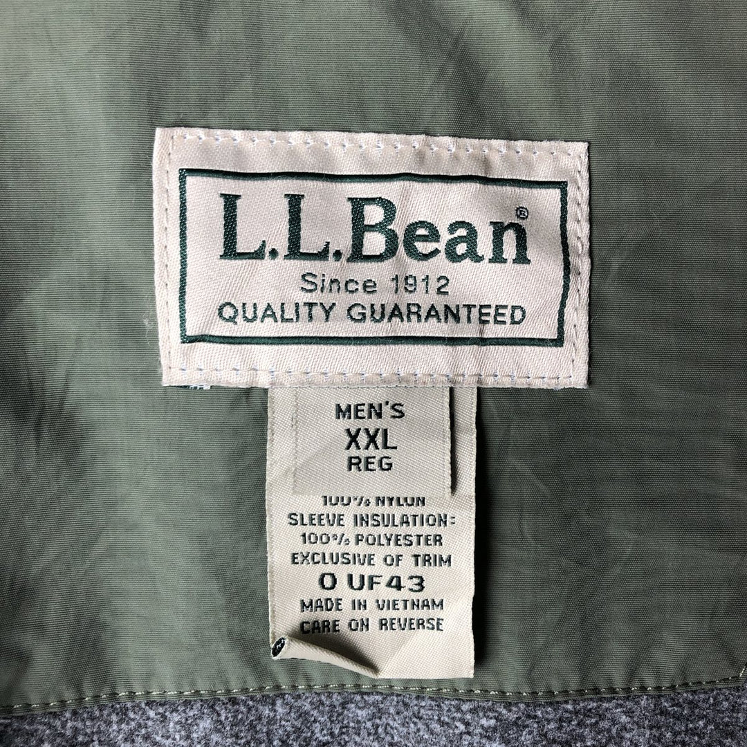 90s-00'S LLBean Men's XXL Vintage Padded Puffer Jacket Nylon Khaki type Vintage Second Hand