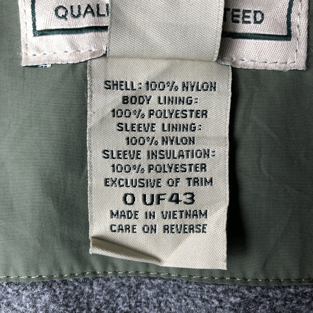 90s-00'S LLBean Men's XXL Vintage Padded Puffer Jacket Nylon Khaki type Vintage Second Hand
