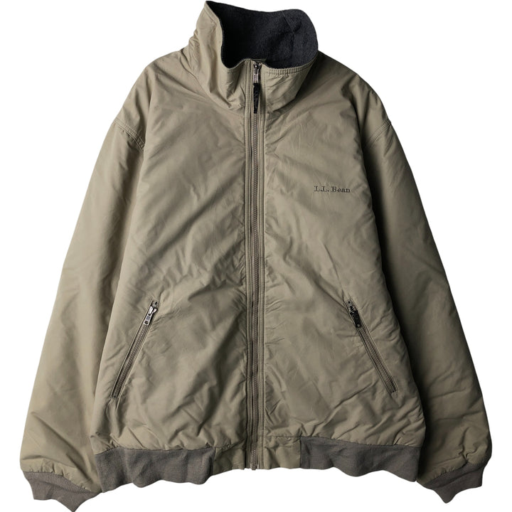 90s-00'S LLBean Men's XL Vintage Padded Puffer Jacket Nylon Beige type Vintage Second Hand