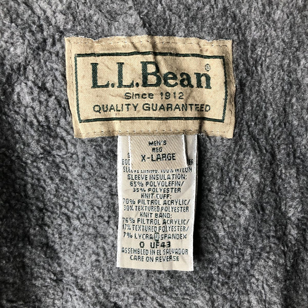 90s-00'S LLBean Men's XL Vintage Padded Puffer Jacket Nylon Beige type Vintage Second Hand