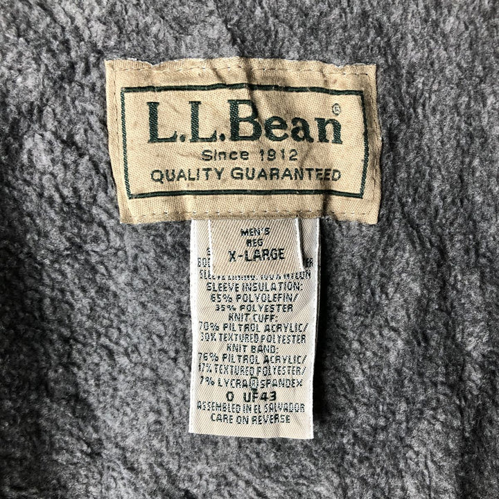 90s-00'S LLBean Men's XL Vintage Padded Puffer Jacket Nylon Beige type Vintage Second Hand