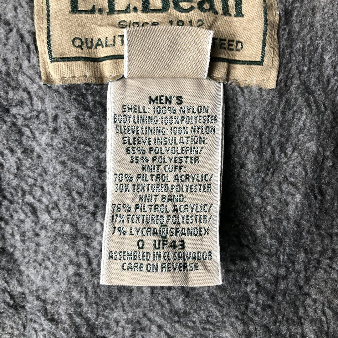 90s-00'S LLBean Men's XL Vintage Padded Puffer Jacket Nylon Beige type Vintage Second Hand
