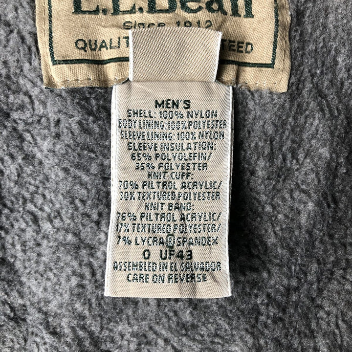 90s-00'S LLBean Men's XL Vintage Padded Puffer Jacket Nylon Beige type Vintage Second Hand