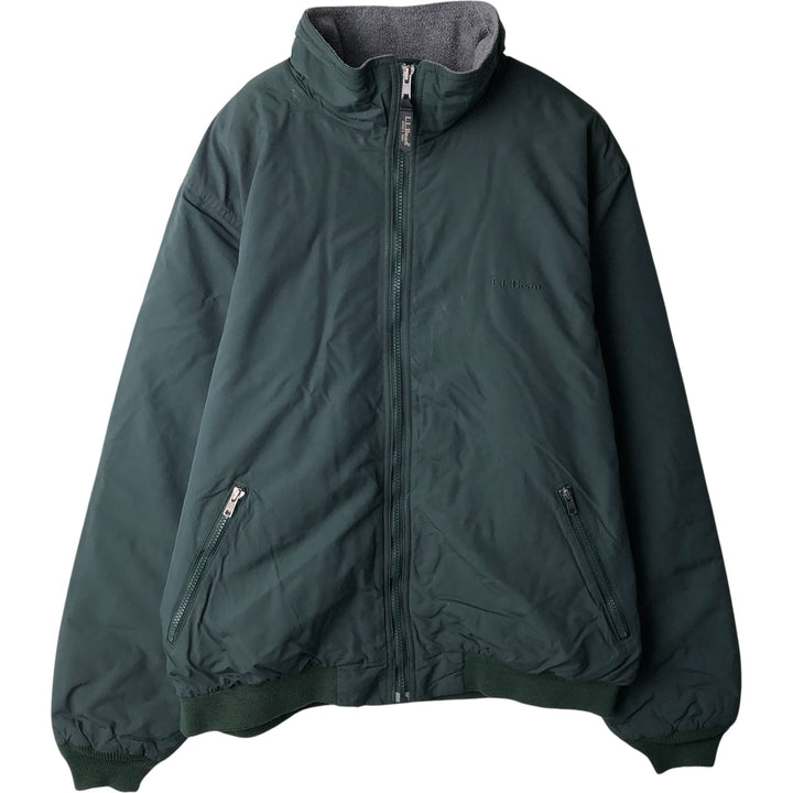 90s-00'S LLBean Men's Padded Puffer Jacket, Size L, Vintage Nylon green type Vintage Second Hand