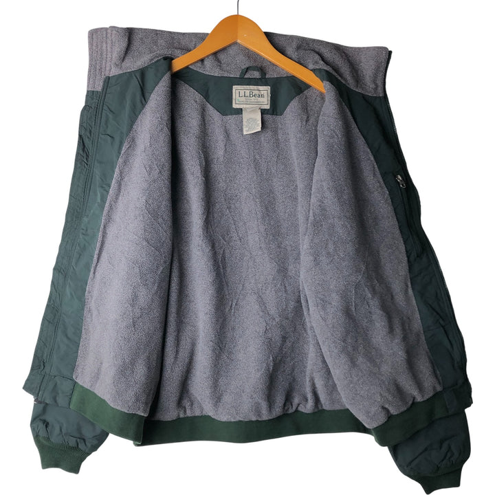 90s-00'S LLBean Men's Padded Puffer Jacket, Size L, Vintage Nylon green type Vintage Second Hand