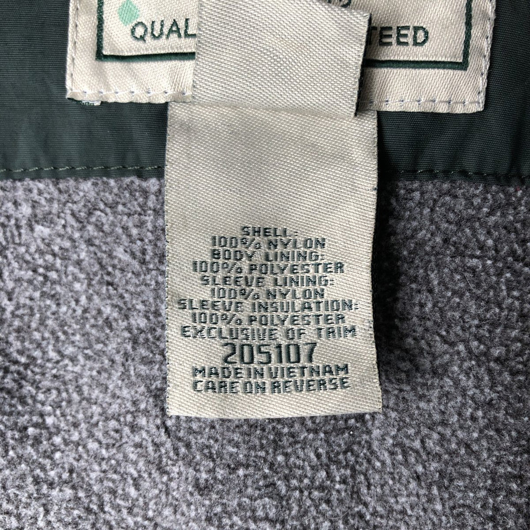 90s-00'S LLBean Men's Padded Puffer Jacket, Size L, Vintage Nylon green type Vintage Second Hand
