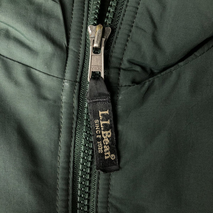 90s-00'S LLBean Men's Padded Puffer Jacket, Size L, Vintage Nylon green type Vintage Second Hand