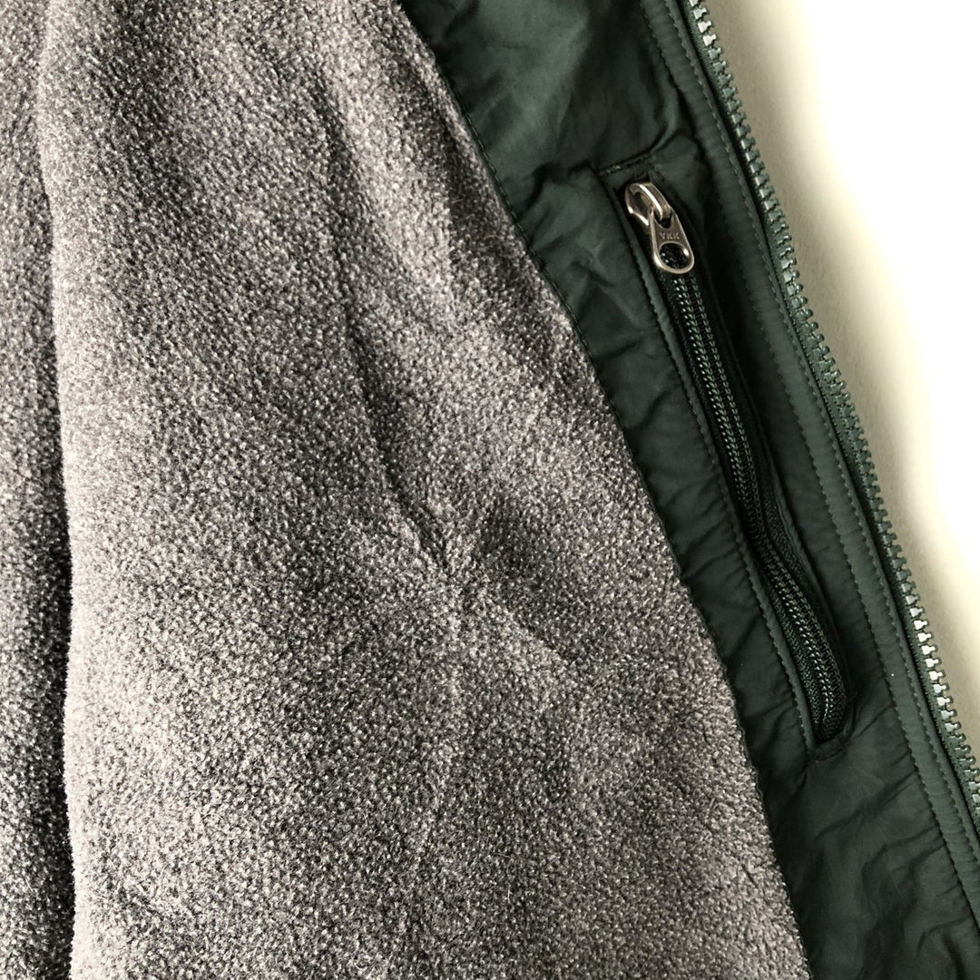 90s-00'S LLBean Men's Padded Puffer Jacket, Size L, Vintage Nylon green type Vintage Second Hand